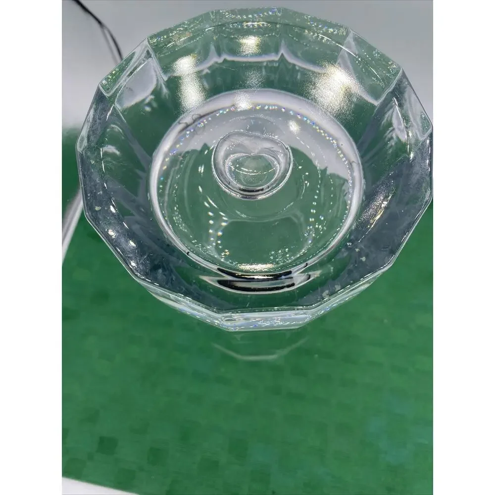 VASE,STUDIO/CLEAR, BIG BUBBLE BOTTOM ART GLASS 10.5” TALL HEAVY 5.5 LBS